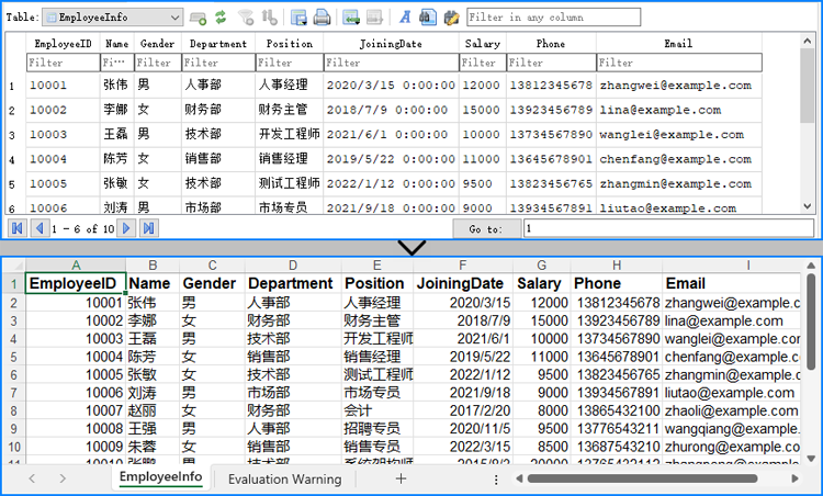 用 c# 导出 sqlite 数据库数据到 excel 文件
