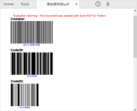 python 在 pdf 中添加条形码、二维码